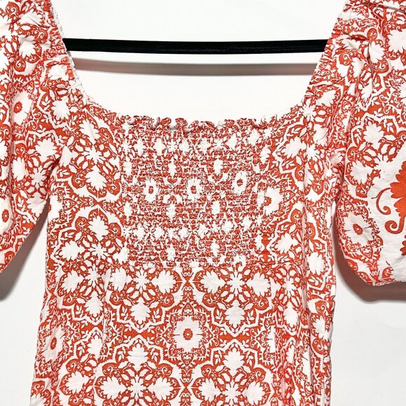 Boden Linen Halter Neck Cutout Column Dress Fire Orange White Size 2 NWT - Picture 8 of 16